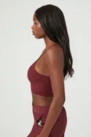 Women's Seamless Longline Sports Bra in Wine Large