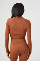 Women's Active Seamless Cropped Jacket in Chestnut Medium