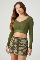 Women's Convertible Camo Print Skirt in Olive, XS