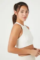 Women's Active Seamless Racerback Sports Bra in White Medium