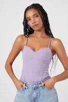 Women's Satin Bustier Sweetheart Bodysuit in Dusk Medium