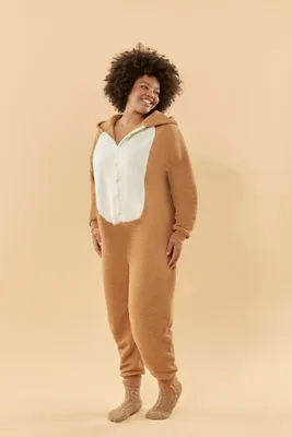 Women's Disney Bambi Pajama Jumpsuit in Tan, 0X