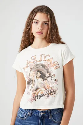 Women's Aaliyah Graphic Baby T-Shirt in White, XL