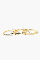 Women's Rhinestone Bangle Bracelet Set in Gold