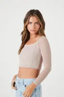 Women's Sheer Mesh Crop Top