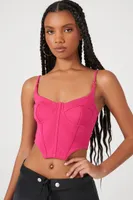 Women's Cropped Bustier Cami in Hot Pink, XL