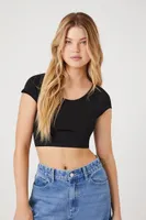 Women's Scoop Cropped T-Shirt in Black, M/L