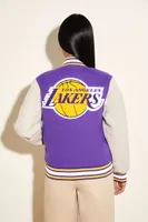 Women's Los Angeles Lakers Letterman Jacket Purple/Cream