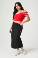 Women's Cargo Midi Skirt Black