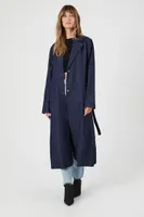 Women's Belted Denim Trench Coat Dark