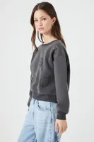 Women's Fleece Printed Sweater