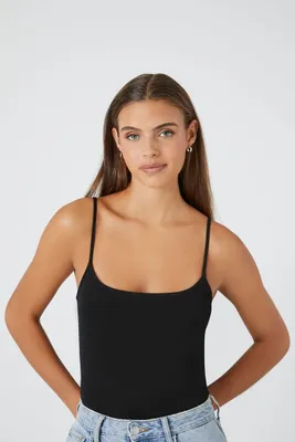 Women's Cotton-Blend Cami Bodysuit in Black, XL