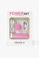 Charging Power Bank Set in Pink