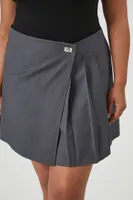 Women's Pleated A-Line Mini Skirt Grey,