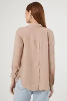 Women's Textured Button-Back Shirt Large