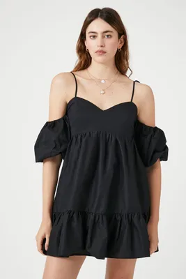 Women's Poplin Off-the-Shoulder Mini Dress