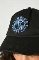 Palm Beach Embroidered Baseball Cap in Black/Blue