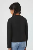 Girls Long-Sleeve Top (Kids) in Black, 5/6