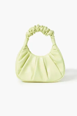 Women's Ruched Crescent Crossbody Bag in Citron