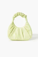 Women's Ruched Crescent Crossbody Bag in Citron