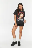 Women's Selena Queen of Cumbia Graphic T-Shirt in Black, M/L