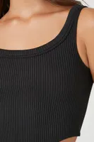 Women's Seamless Curve-Hem Cropped Tank Top Black