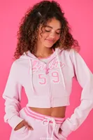 Women's Barbie Cropped Zip-Up Hoodie