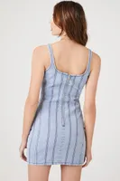 Women's Bustier Denim Mini Dress in Light Denim Small