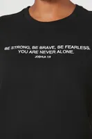 Women's Be Strong Graphic T-Shirt in Black/White, 3X