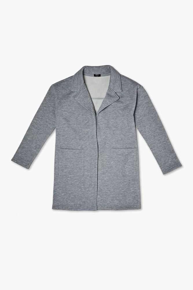 Kids Heathered Open-Front Jacket (Girls + Boys) Heather Grey,