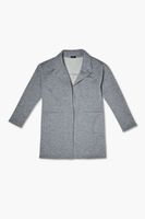 Kids Heathered Open-Front Jacket (Girls + Boys) in Heather Grey, 9/10