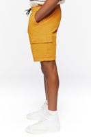 Men Drawstring Cargo Shorts in Mustard Medium