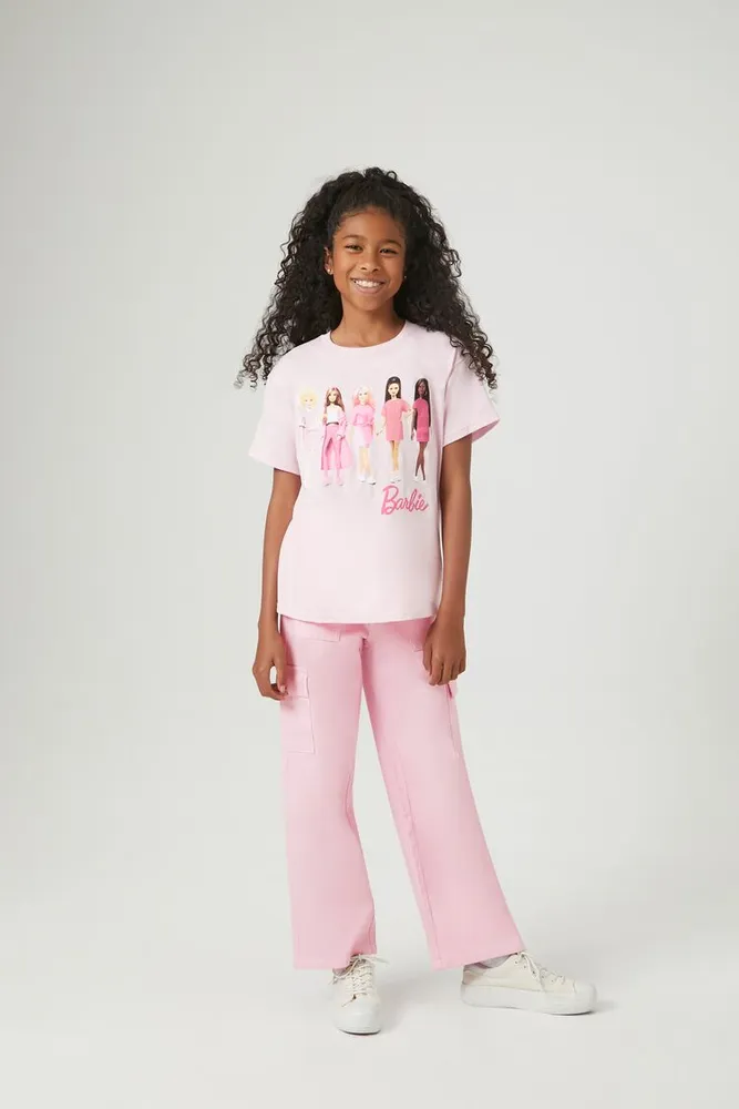 Forever 21 Girls Twill Straight Cargo Pants (Kids) Pink