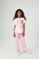 Girls Twill Straight Cargo Pants (Kids) in Pink, 9/10