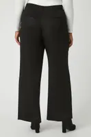 Women's Wide-Leg Trouser Pants in Black, 3X