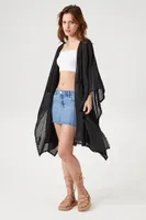 Women's Dotted Chiffon Kimono Black