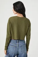 Women's Boxy Ribbed Knit Crop Top