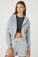 Women's Flap-Pocket Fleece Zip-Up Hoodie Heather