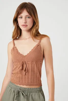 Women's Sweater-Knit Tie-Front Cami