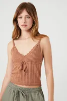 Women's Sweater-Knit Tie-Front Cami