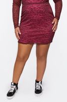 Women's Lace Mini Skirt in Merlot/Azalea, 0X