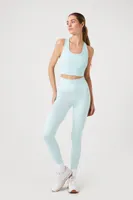 Women's Active Racerback Cropped Tank Top in Powder Blue Large