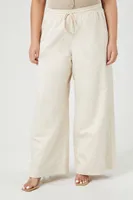 Women's Twill Wide-Leg Pants in Birch, 0X