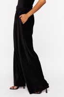 Women's Velvet Wide-Leg Pants in Black Medium