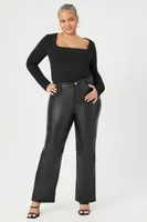 Women's Faux Leather Straight Pants