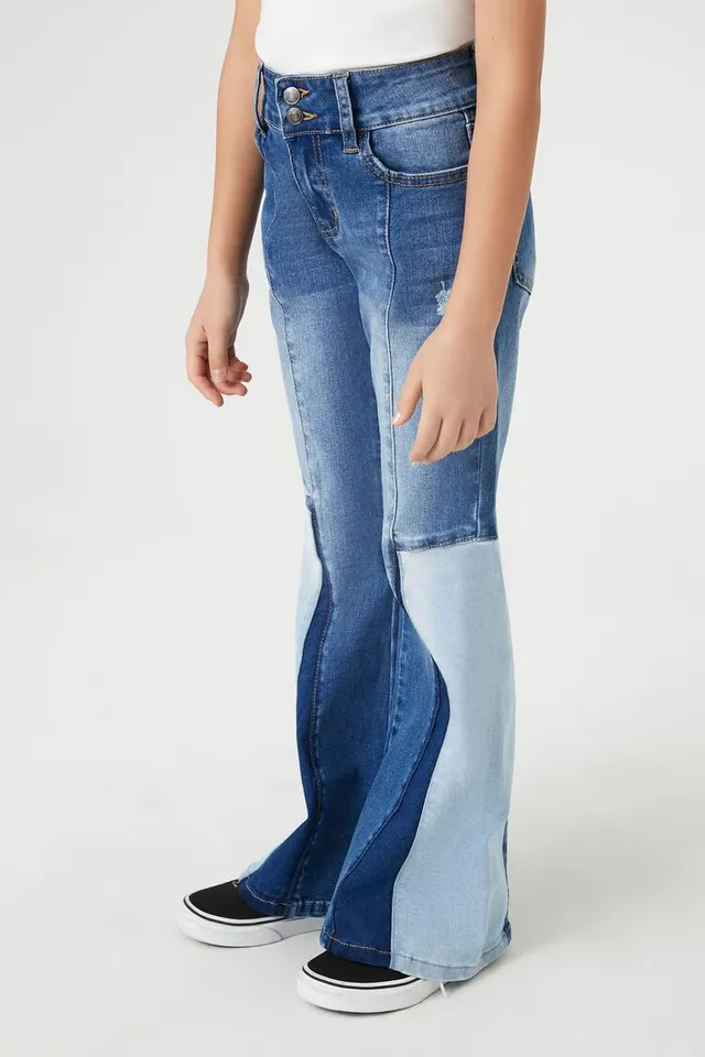 Girls Wide-Leg Cargo Jeans (Kids)