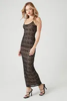 Women's Geo Crochet Cami Maxi Dress