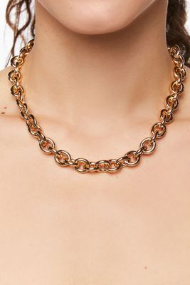 Women's Upcycled Chunky Chain Necklace in Gold