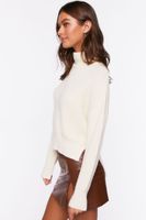 Women's Rolled Turtleneck Drop-Sleeve Sweater in Cream Small