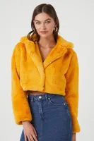 Women's Plush Cropped Coat